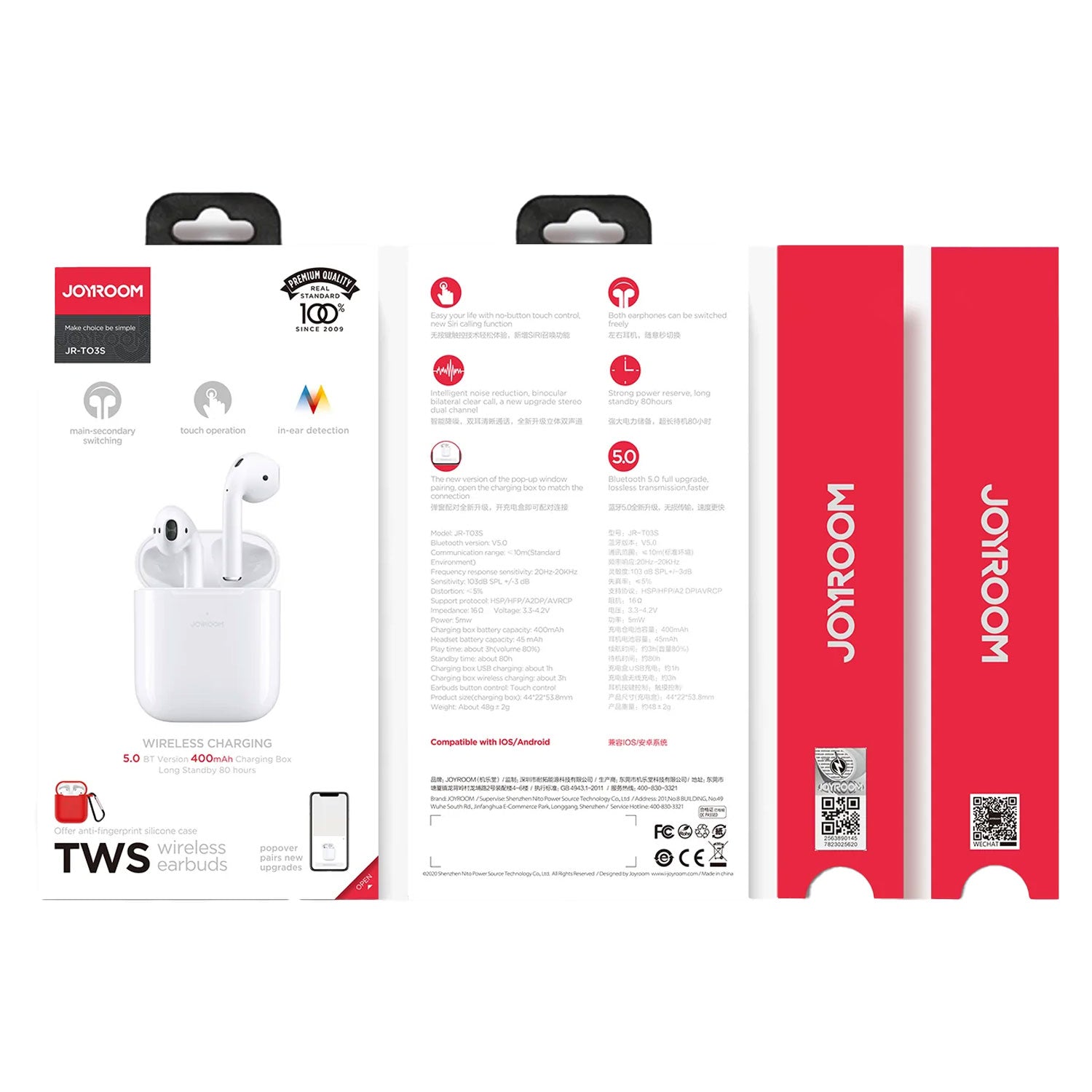 JOYROOM JR-T03S TWS WIRELESS EARBUDS WITH WINDOW